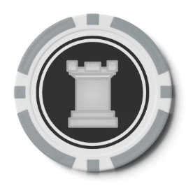 白いルークチェスの駒 ポーカーチップ
