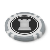 白いルークチェスの駒 ポーカーチップ (トップ)