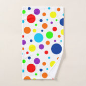 白いレインボースポットバスタオオルセット バスタオルセット (ハンドタオル)