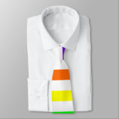 白いレインボータイ(水平ストライプ) ネクタイ (タイ)