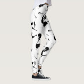 白いレギンスのギターの石の白黒 レギンス (右)