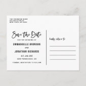 白いレタリング写真はがきを保存 案内ポストカード (裏面)