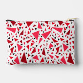 白いレトロな背景に赤い深紅の三角形 アクセサリーポーチ (裏面)