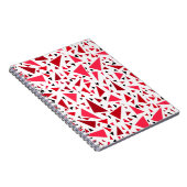 白いレトロな背景に赤い深紅の三角形 ノートブック (右側)