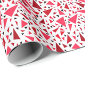 白いレトロな背景に赤い深紅の三角形 ラッピングペーパー (ロールコーナー)