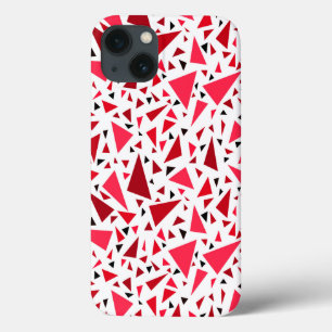 白いレトロな背景に赤い深紅の三角形 iPhone 13ケース