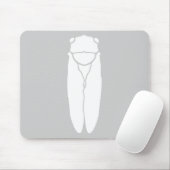 白いレトロの蝉の昆虫のプリント マウスパッド (マウス)