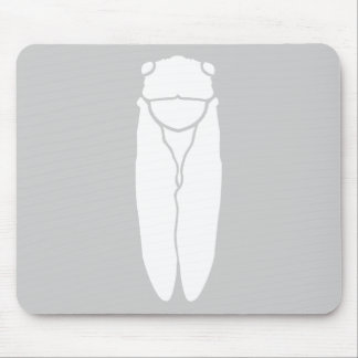 白いレトロの蝉の昆虫のプリント マウスパッド