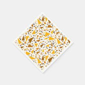 白いレトロ背景に黄色い茶色の三角形 スタンダードカクテルナプキン (角)