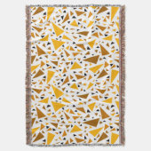 白いレトロ背景に黄色い茶色の三角形 スローブランケット (正面縦)