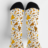 白いレトロ背景に黄色い茶色の三角形 ソックス (上部)