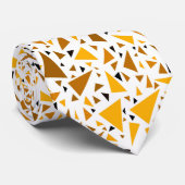 白いレトロ背景に黄色い茶色の三角形 ネクタイ (ロール)