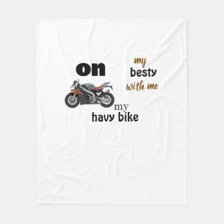 白いレーシングモーターバイクの柄のブランケット フリースブランケット