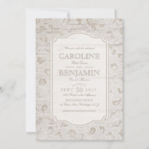 白いレースと木の素朴な田舎の結婚式