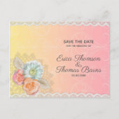 白いレースと花 案内ポストカード (正面)