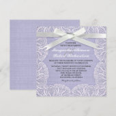 白いレースと青い麻のウェディング招待状 招待状 (正面/裏面)