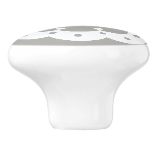 白いレースのよう切り出しが灰色の顔 セラミックノブ (側面)