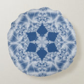 白いレースのサテンの一見のフラクタルパターン ラウンドクッション (裏面)