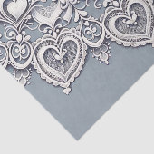 白いレースのハート　ロマンチックなチャーム　ブライダルシャワー 薄葉紙 (詳細)