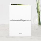 白いレースのビンテージのウェディングフォト　ありがとう　紫 サンキューカード (裏面)