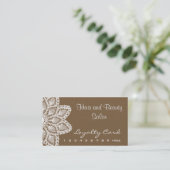 白いレースのロイヤリティカード毛および美容院 ロイヤリティカード (スタンド正面)