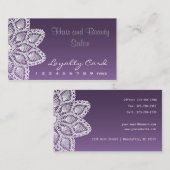 白いレースのロイヤリティカード-毛および美容院 ロイヤリティカード (正面/裏面)