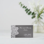 白いレースの割引クーポン-毛および美容院 割引カード (スタンド正面)