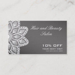 白いレースの割引クーポン-毛および美容院 割引カード