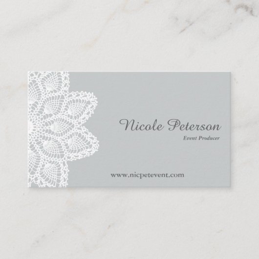 白いレースの専門の名刺 名刺 (正面)