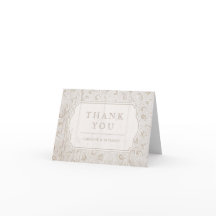 白いレースの木製の素朴なカントリーウェディングのお礼メッセージ