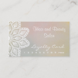 白いレースの毛および美容院のロイヤリティカード ロイヤリティカード