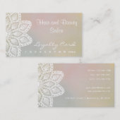 白いレースの毛および美容院のロイヤリティカード ロイヤリティカード (正面/裏面)