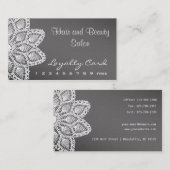 白いレースの毛および美容院のロイヤリティカード ロイヤリティカード (正面/裏面)