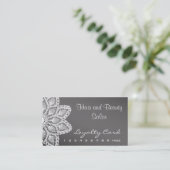 白いレースの毛および美容院のロイヤリティカード ロイヤリティカード (スタンド正面)