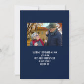 白いレースの青い航海50周年結婚記念日 招待状 (裏面)