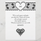 白いレースの黒いウェディングシャワービンゴ チラシ (裏面)