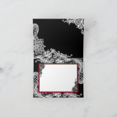 白いレースの黒のモダンなゴシックは感謝していしています サンキューカード (内部)