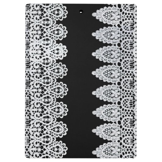 白いレースは黒に対して敏感なボーダーを形作ります クリップボード (裏面)