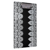 白いレースは黒に対して敏感なボーダーを形作ります クリップボード (右)