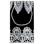 白いレースは黒に対して敏感なボーダーを形作ります スモールペーパーバッグ (裏面)