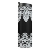 白いレースは黒に対して敏感なボーダーを形作ります タンブラー (回転右)