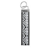 白いレースは黒に対して敏感なボーダーを形作ります リストバンドキーホルダー (鍵トップ)