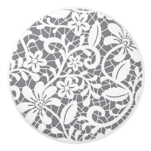 白いレース1 セラミックノブ (正面)