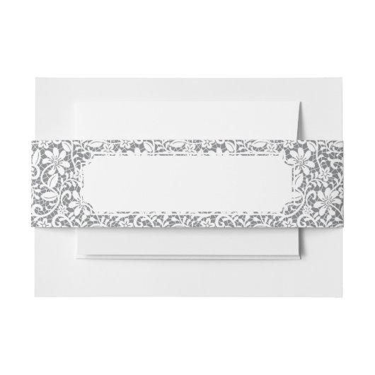 白いレース1 招待状ベリーバンド (正面例)