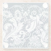 白いレース2 ガラスコースター (裏面)