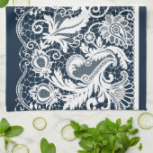 白いレース2 キッチンタオル (折り畳み)