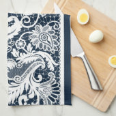 白いレース2 キッチンタオル (四つ折り)