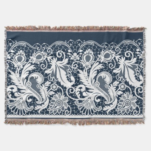 白いレース2 スローブランケット (正面)