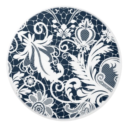 白いレース2 セラミックノブ (正面)