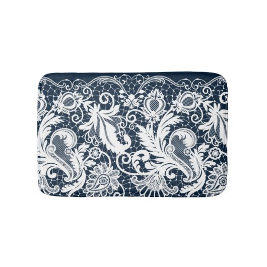 白いレース2 バスマット (正面)